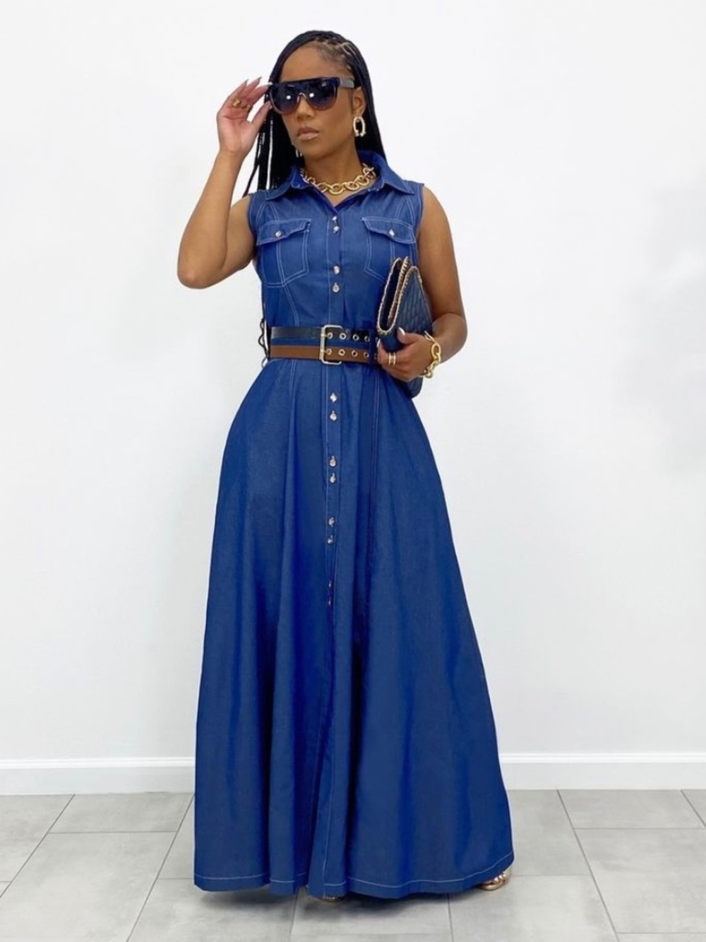DENIM MAXI DRESS